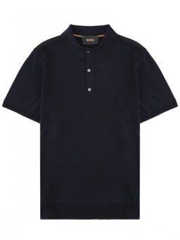 Boss - Navy Blue Solid Polo T-Shirt (M)