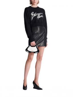 BALMAIN - Black Logo Crew Neck Sweatshirt