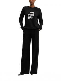 Karl Lagerfeld - Black Graphic Crew Neck Sweatshirt