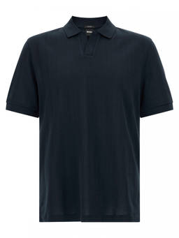 Boss - Dark Blue Textured Polo T-Shirt