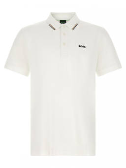 Boss - White Shirt Collar Polo T-Shirt