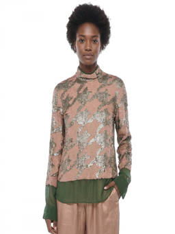 Dries Van Noten - Multicolour Camo Mock Collar Top (M)
