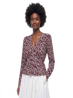 Isabel Marant - Red Printed V Neck Top