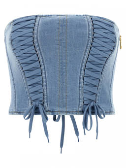 Elisabetta Franchi - Light Blue Bustier Top (S)
