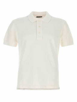 Tom Ford - White Short Sleeves Logo Polo T-Shirt