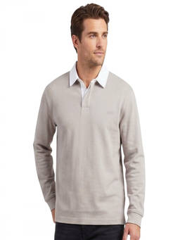 Boss - Grey Solid Shirt Collar Polo T-Shirt (XL)