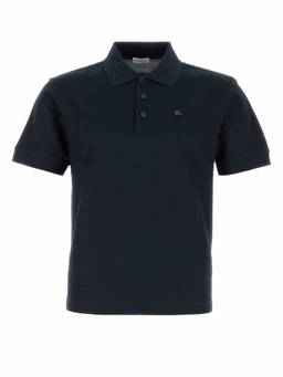 Burberry - Navy Blue Logo Polo T-Shirts