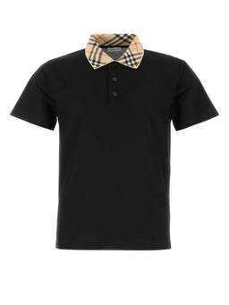 Burberry - Black Shirt Collar Polo T-Shirts
