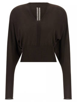 Rick Owens - Brown V-Cropped Top