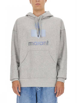 Isabel Marant - Grey Logo Relaxed Hoodie