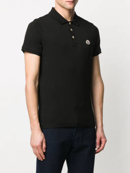 Moncler - Black Logo Cotton Polo T-Shirt