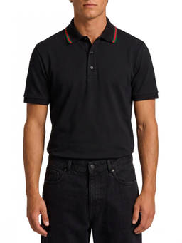 Gucci - Black Shirt Collar Polo T-Shirt