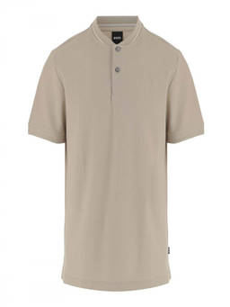 Boss - Beige Band Collar Polo T-Shirt