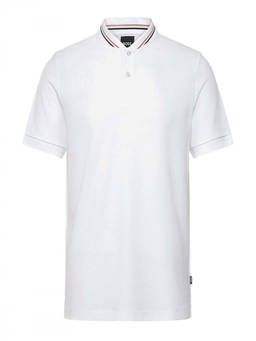 Boss - White Band Collar Polo T-Shirt