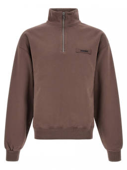 JACQUEMUS - Brown Half Zip Sweatshirt
