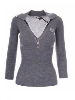 Elisabetta Franchi - Grey Logo Polo T-Shirt