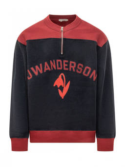 JW Anderson - Dark Navy Half Zip Sweatshirt