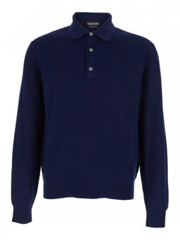 Tom Ford - Blue Shirt Collar Polo T-Shirt