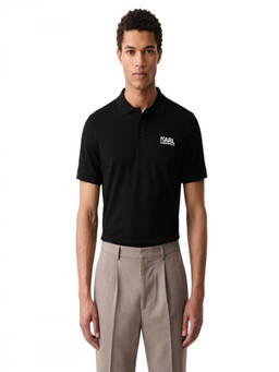 Karl Lagerfeld - Black Shirt Collar Polo T-Shirt