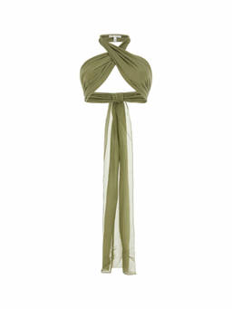 AMI Paris - Olive Criss Cross Top (XXXS)
