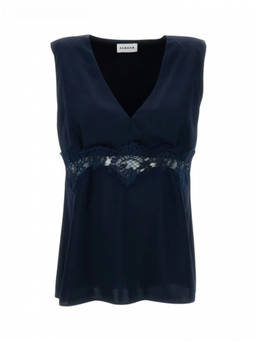 Parosh - Dark Blue Sleeveless Top