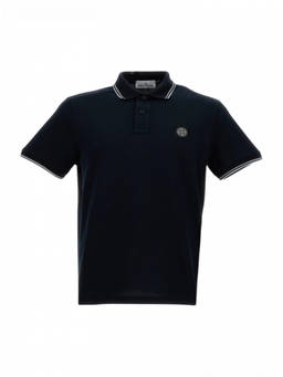 Stone Island - Navy Blue Logo Polo T-Shirt
