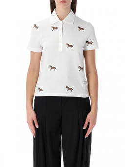 Thom Browne - White Embroidered Polo T-Shirt (M)
