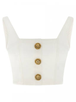 BALMAIN - White Button Top (L)