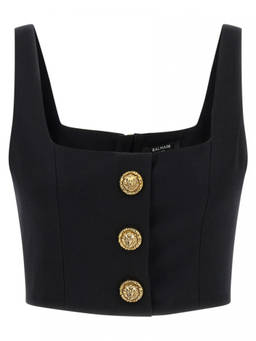 BALMAIN - Black Button Top (L)