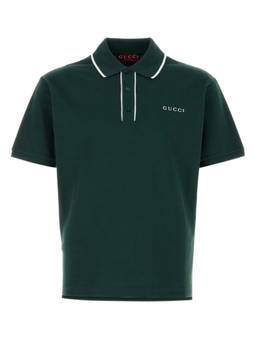 Gucci - Bottle Green Embroidery Logo Polo T-Shirt (M)