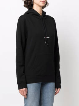 Saint Laurent - Black Logo Cotton Hoodie