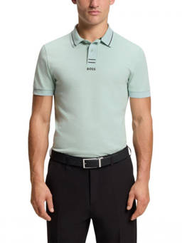 Boss - Green Cotton Solid Polo T-Shirt