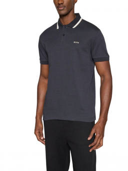Boss - Blue Cotton Logo Polo T-Shirt