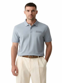 Boss - Grey Shirt Collar Polo T-Shirts