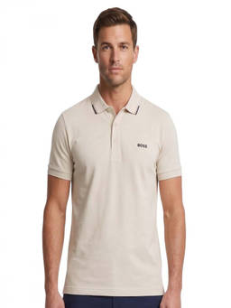 Boss - Beige Shirt Collar Polo T-Shirts