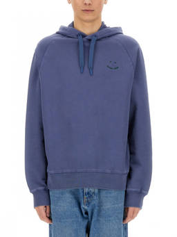 Ps By Paul Smith - Blue Logo Relaxed Hoodies (S)
