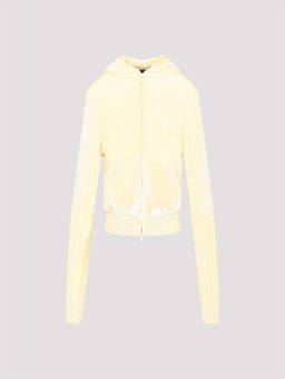Balenciaga - Light Yellow Fitted Zip-Up Viscose Hoodie (XS)