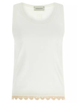 Magda Butrym - White Round Neck Top (XS)