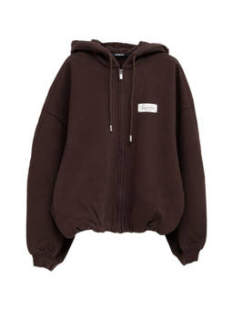 JACQUEMUS - Dark Brown Zip Up Hoodie