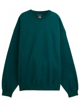 Y-3 - Green Solid Crew Neck Sweatshirt