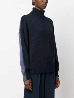 Alysi - Navy Blue Turtleneck Sweater (L)