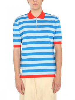 Sunnei - Blue Shirt Collar Polo T-Shirt