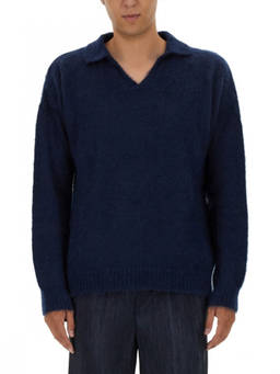Family First - Dark Blue Knitted Polo T-Shirt (L)