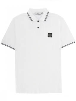 Stone Island - White Shirt Collar Polo T-Shirt