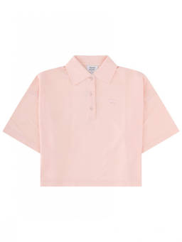 Maison Kitsune - Pink Solid Shirt Collar Polo T-Shirt (L)