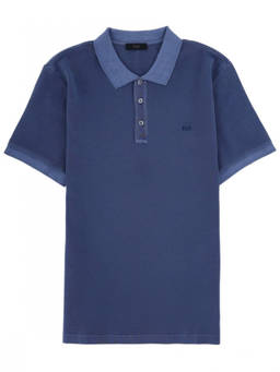 Fay - Blue Shirt Collar Polo T-Shirt (S)