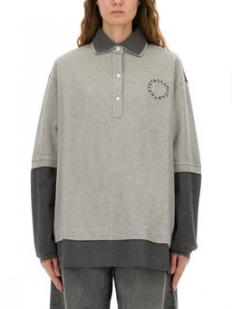 Stella McCartney - Grey Logo Shirt Collar Polo T-Shirt (S)
