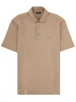 Zegna - Beige Shirt Collar Polo T-Shirt (XL)