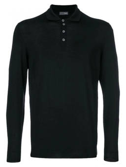 Drumohr - Black Solid Polo T-Shirt