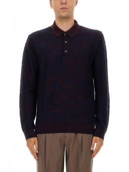 Etro - Blue Jacquard Polo T-Shirt (S)